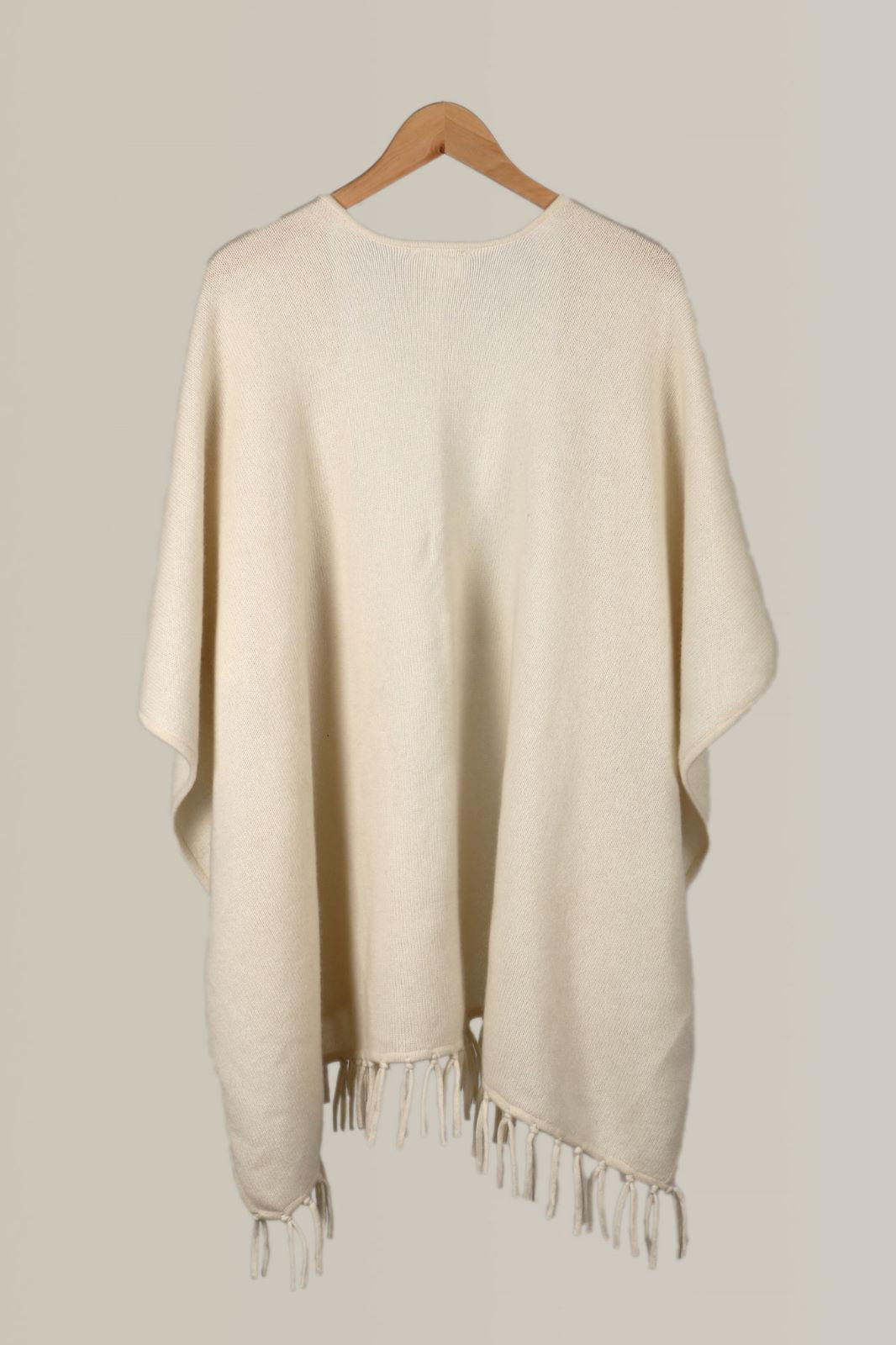 Cream Cashmere Fringed Wrap