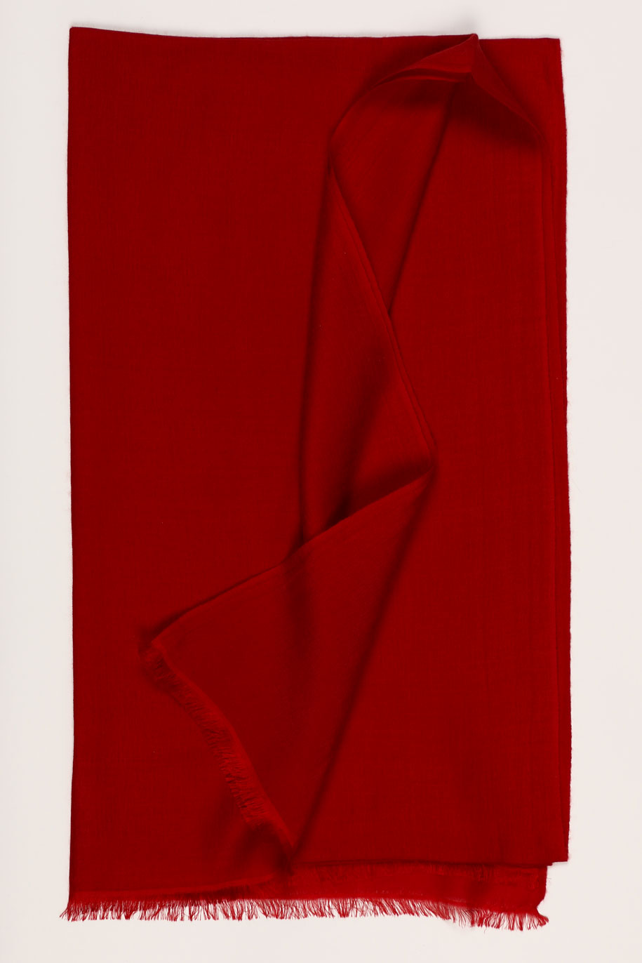 Lightweight Poppy Red Cashmere Scarf