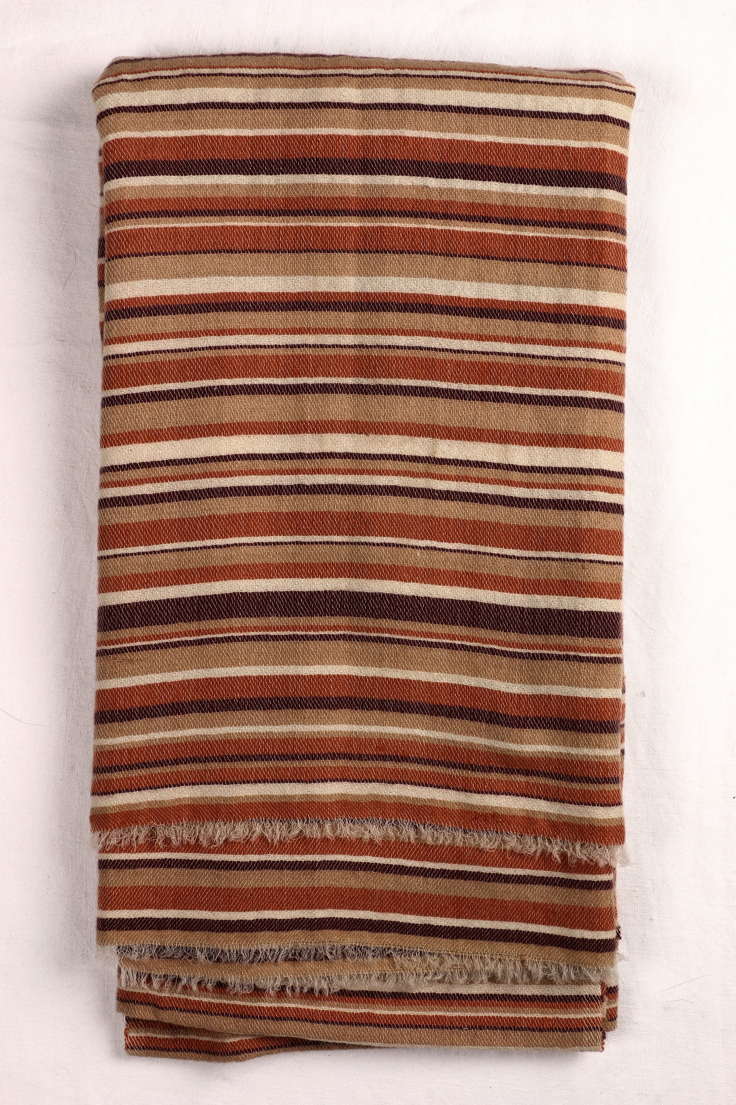 Camel And Tan Cashmere Stripe Shawl