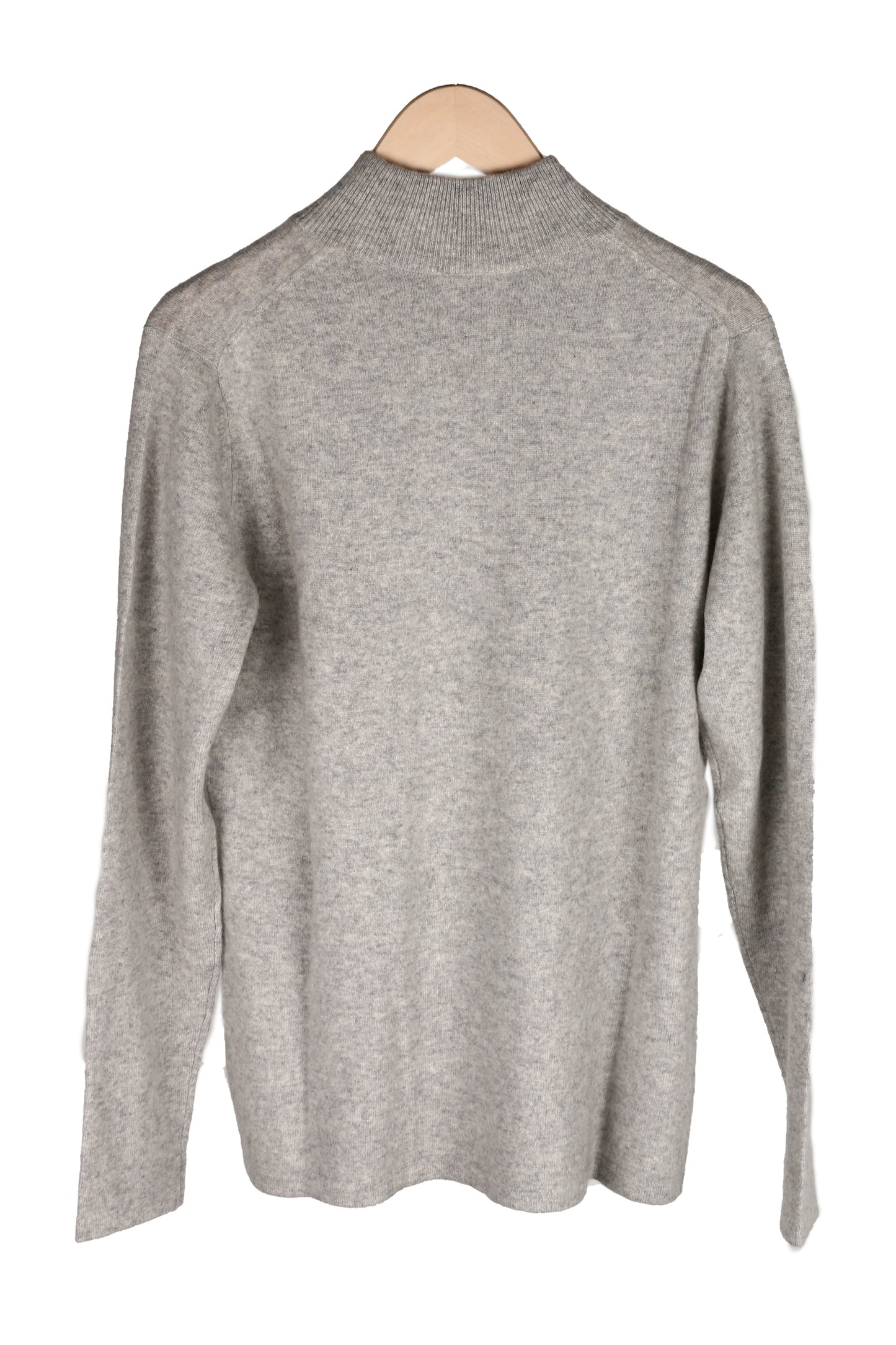 Half Roll Neck Cashmere Sweater Light Grey Marl