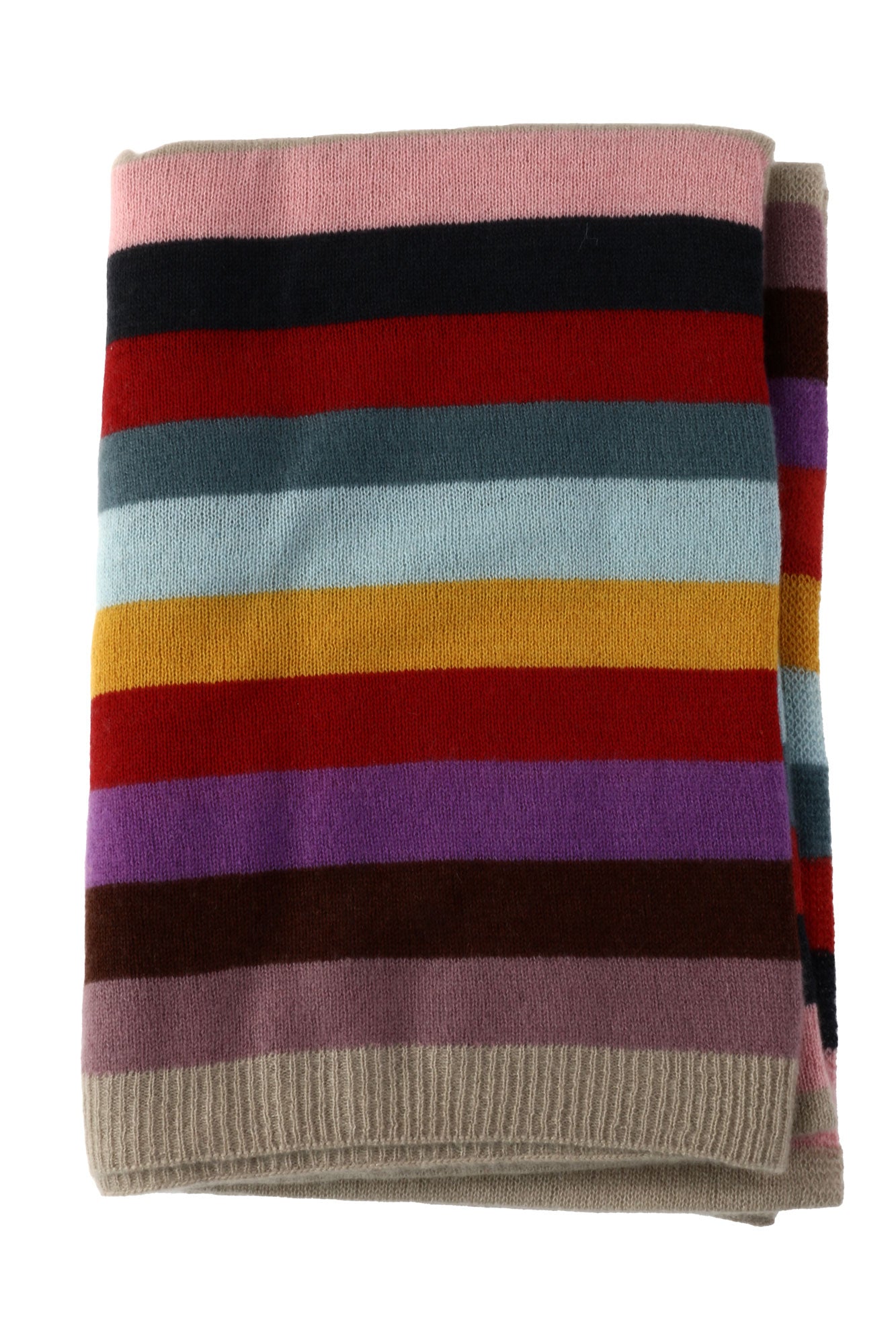 100% Cashmere Stripe Throw - M4111