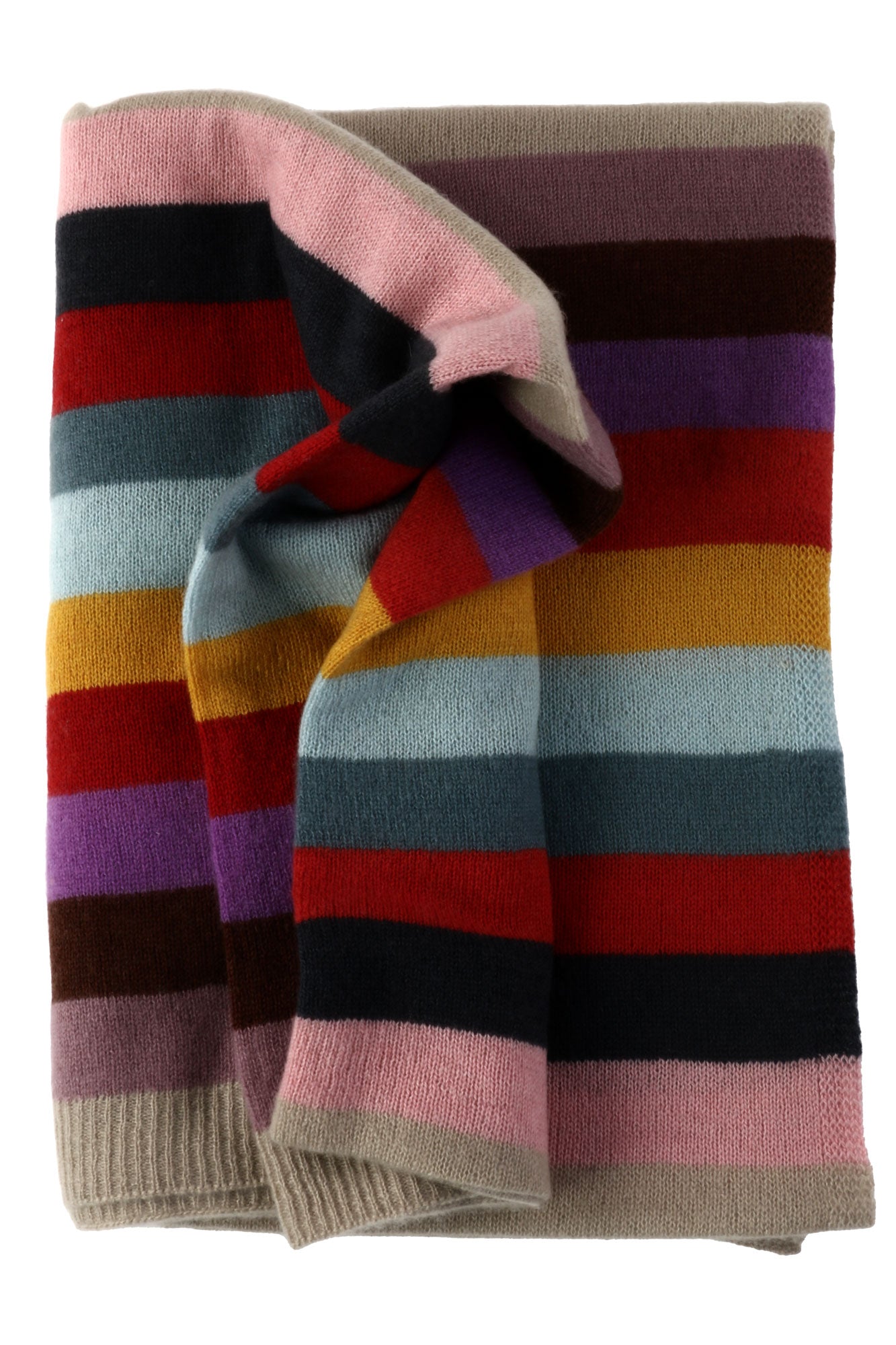 100% Cashmere Stripe Throw - M4111