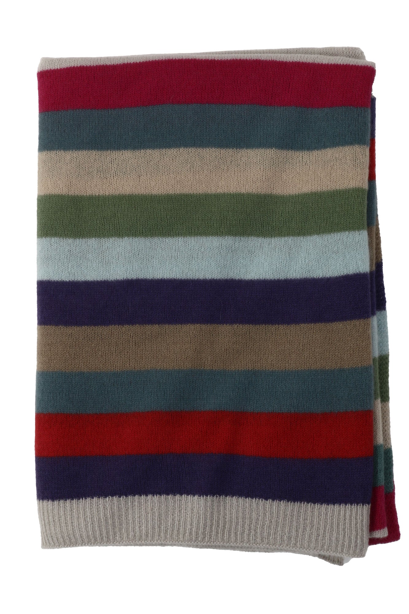 100% Cashmere Stripe Throw - M4116