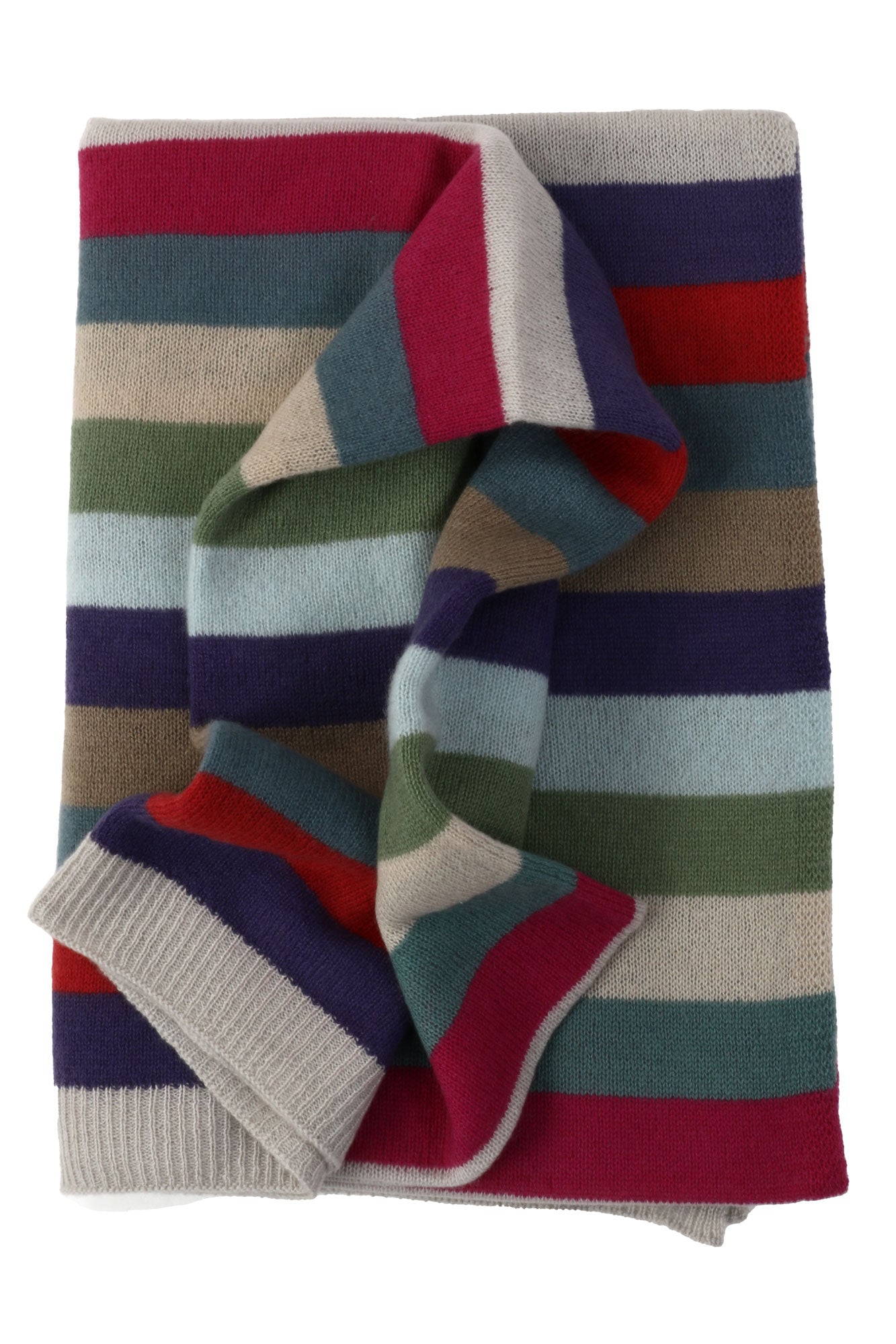 100% Cashmere Stripe Throw - M4116