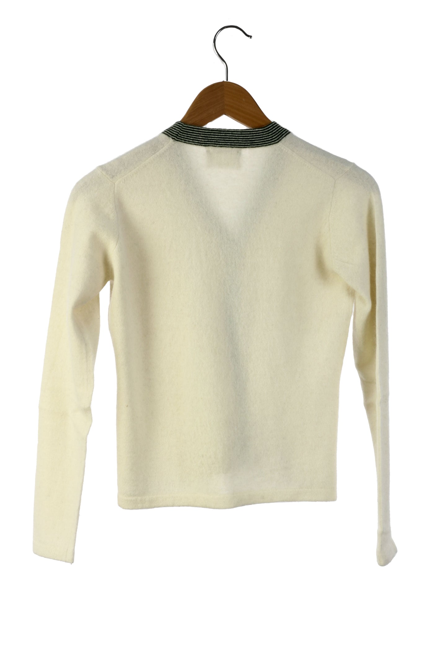100% Cashmere Cream V Cardi Small