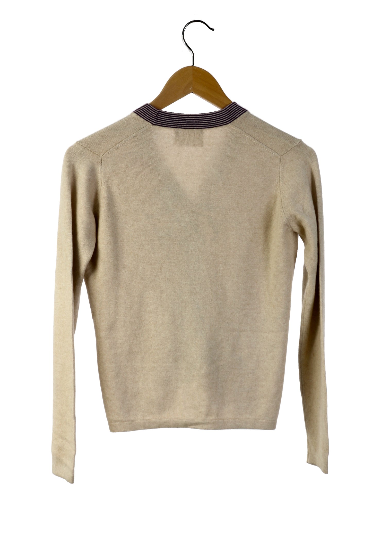 100% Cashmere Beige V Cardi Medium