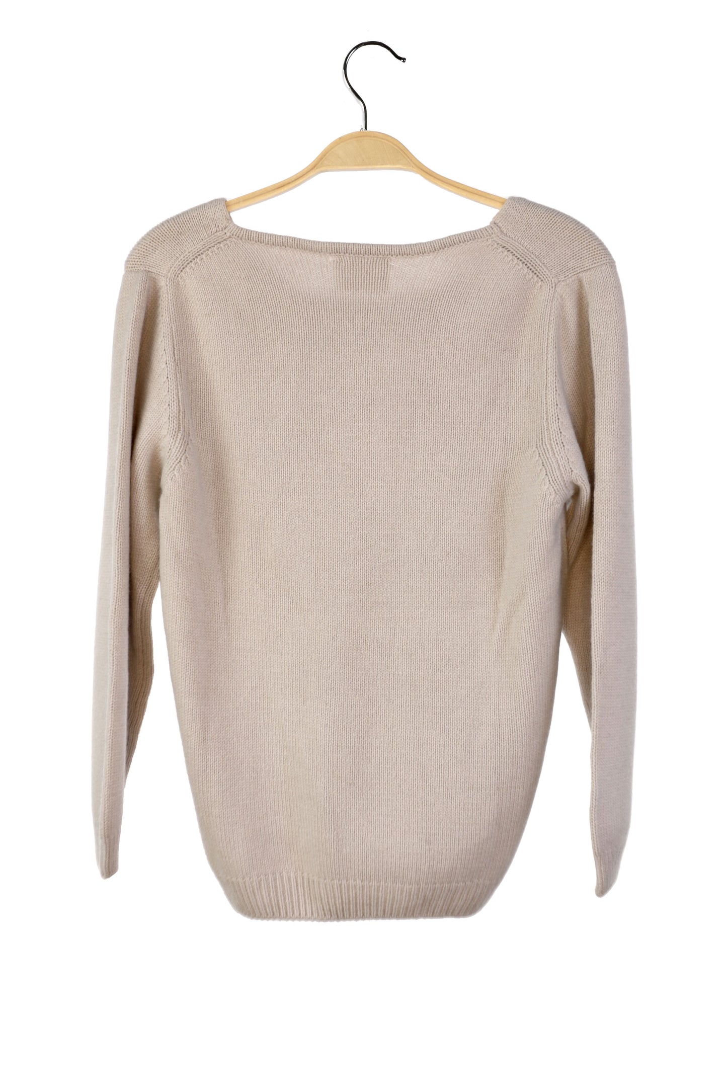 100% Cashmere Grey Boat Neck Sweater Medium