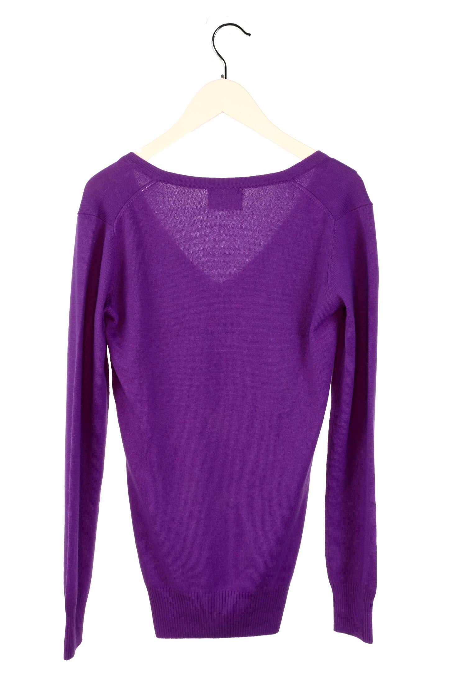 100% Cashmere Purple V Neck Cashmere Sweater Medium