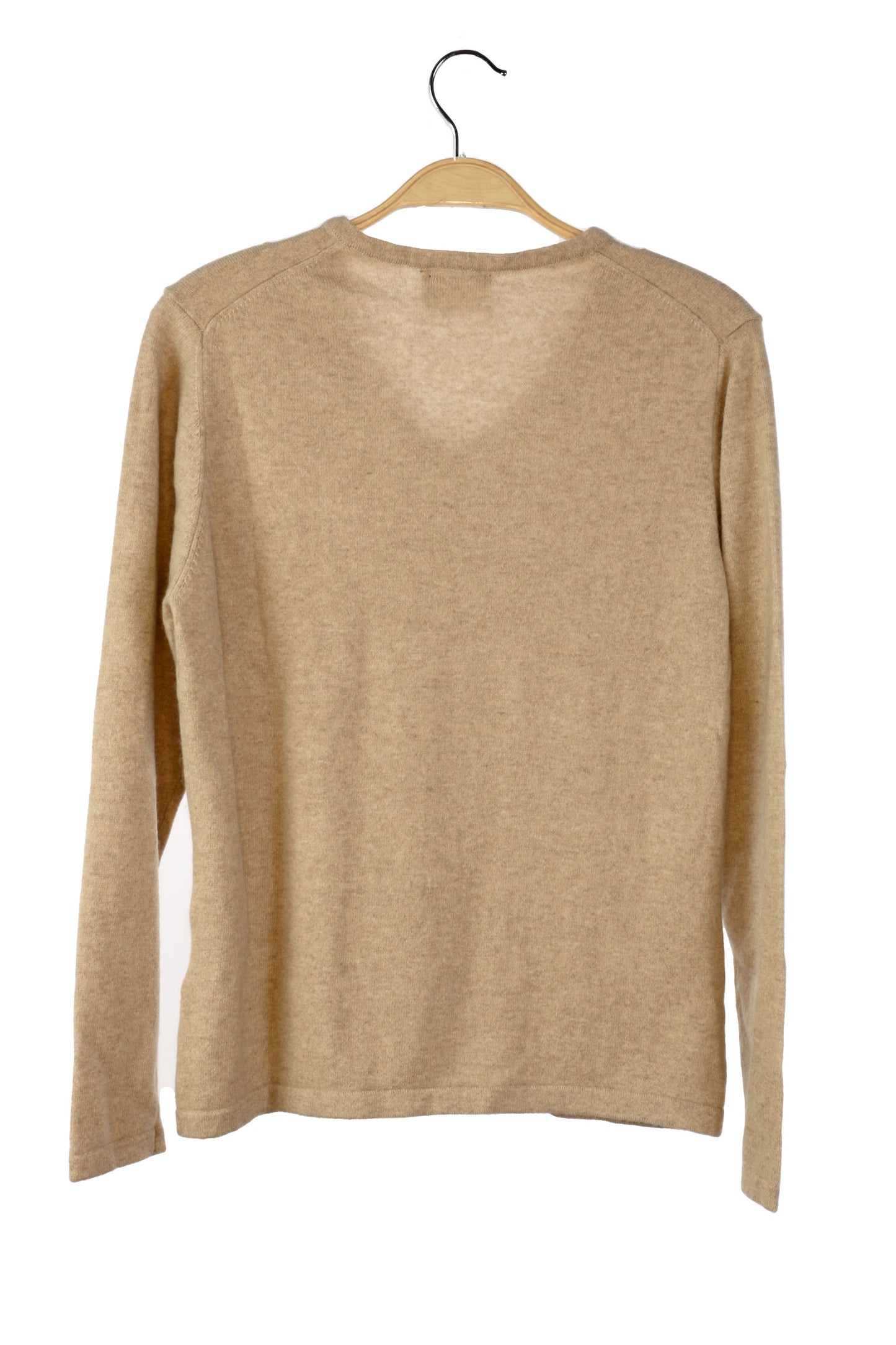 100% Cashmere Oat V Neck Sweater Large