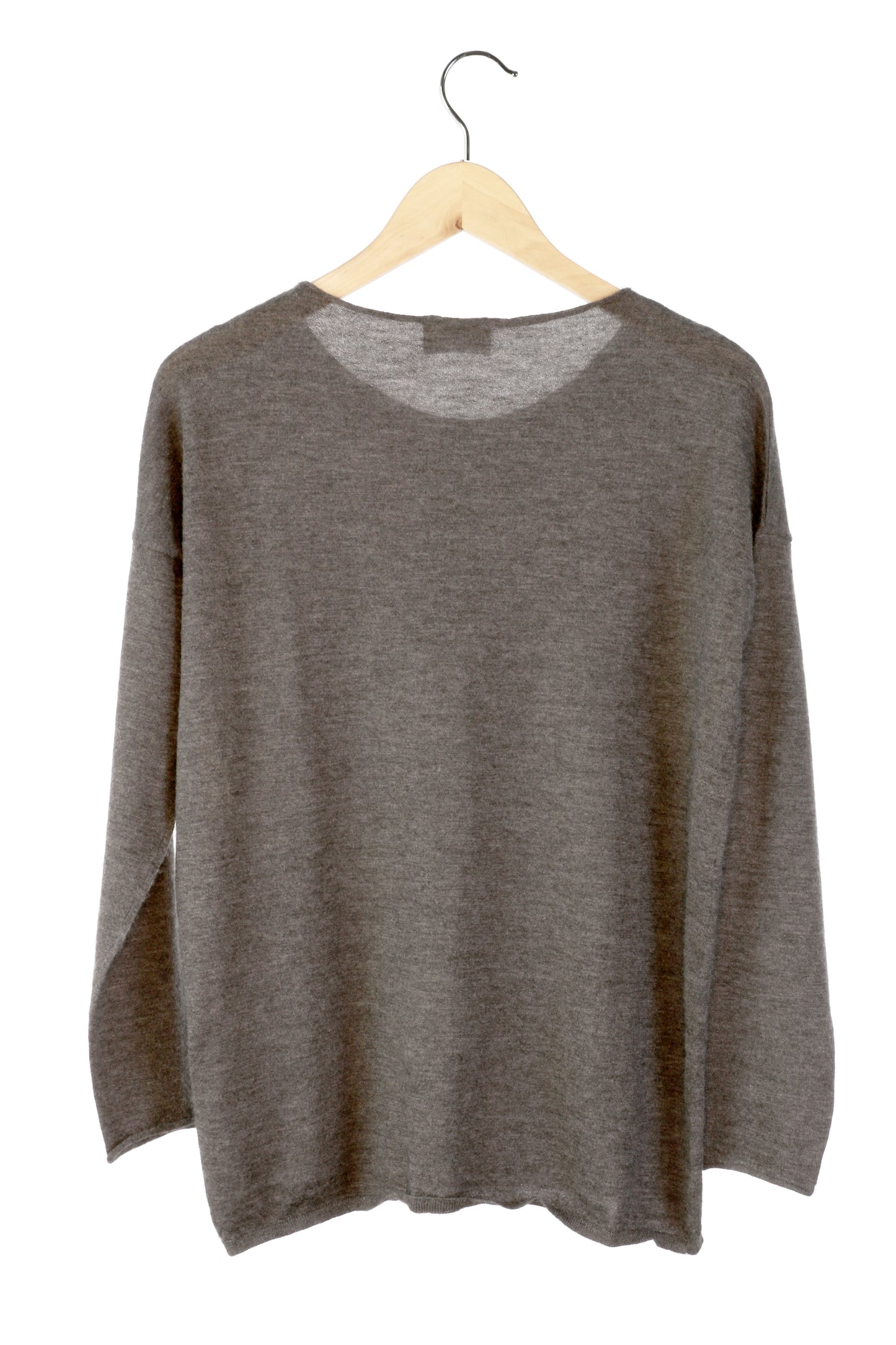 100% Cashmere Charcoal Round Neck Sweater Large