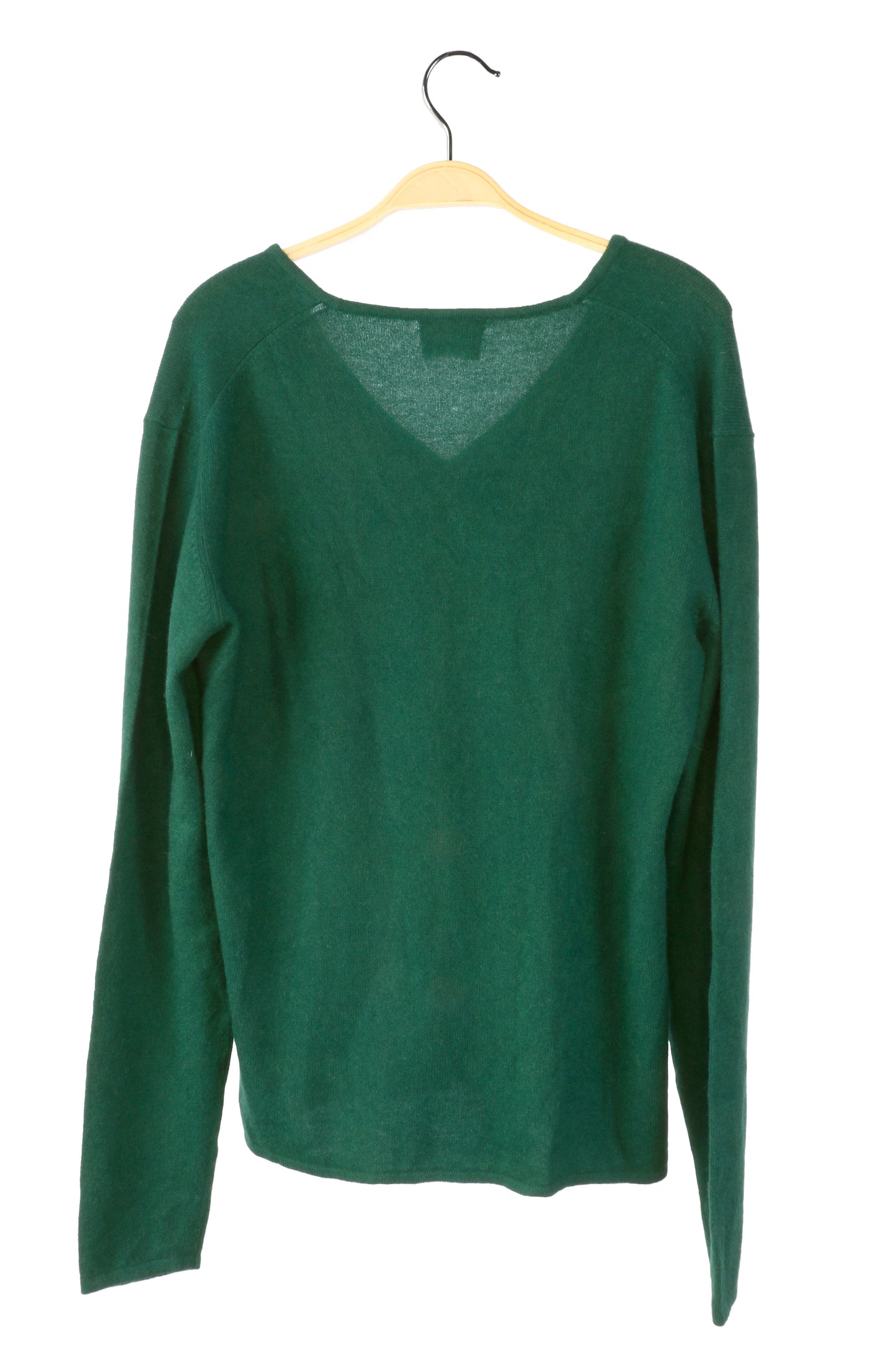 100% Cashmere Forest Green V Neck Cardigan Ex Large