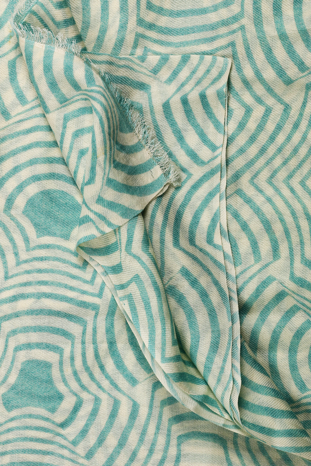 Printed Cashmere And Silk Swirl Scarf