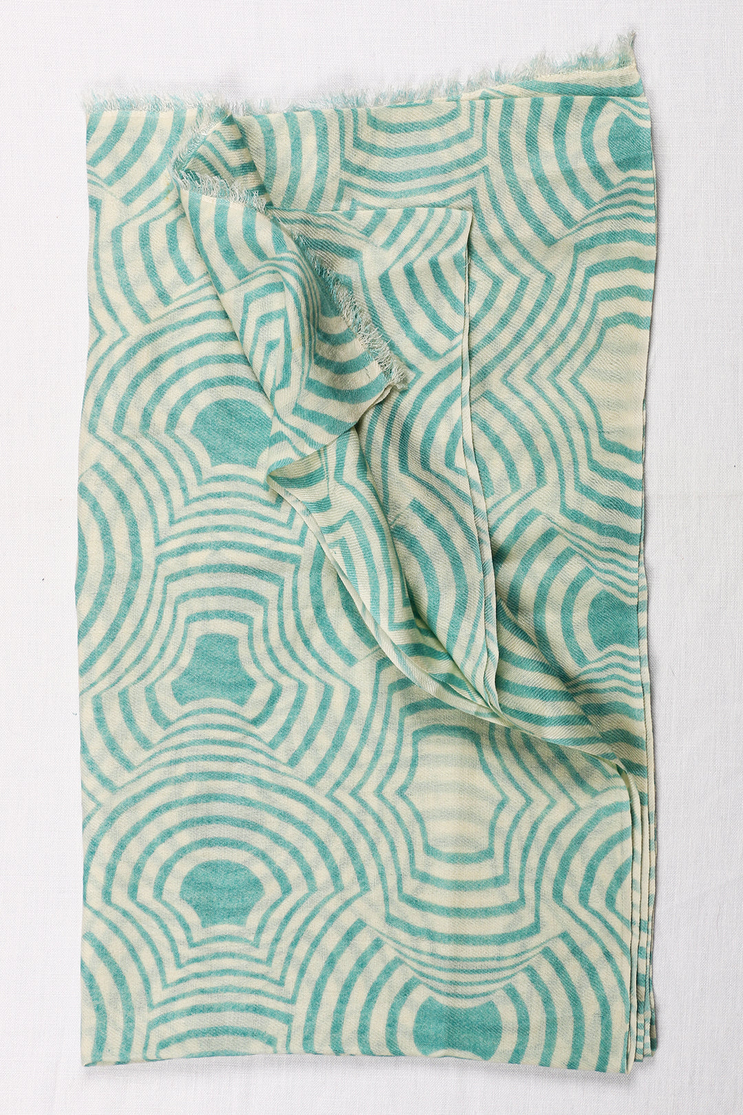 Printed Cashmere And Silk Swirl Scarf