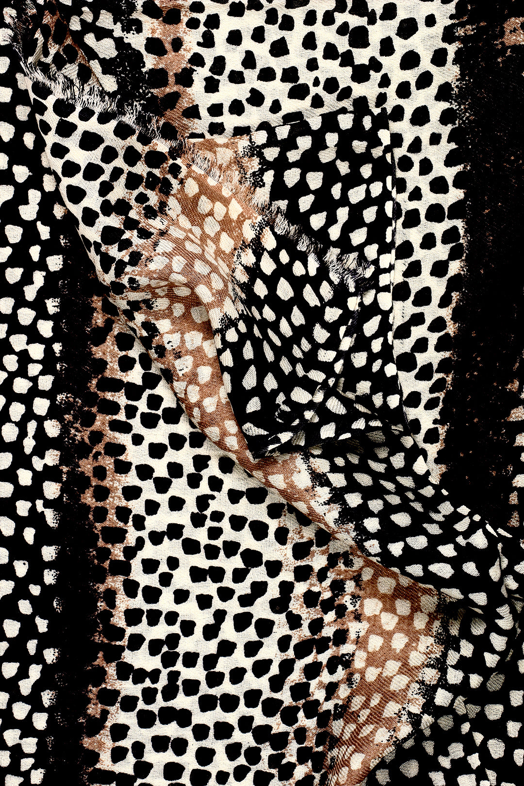 Printed Cashmere And Silk Abstract Dot Scarf