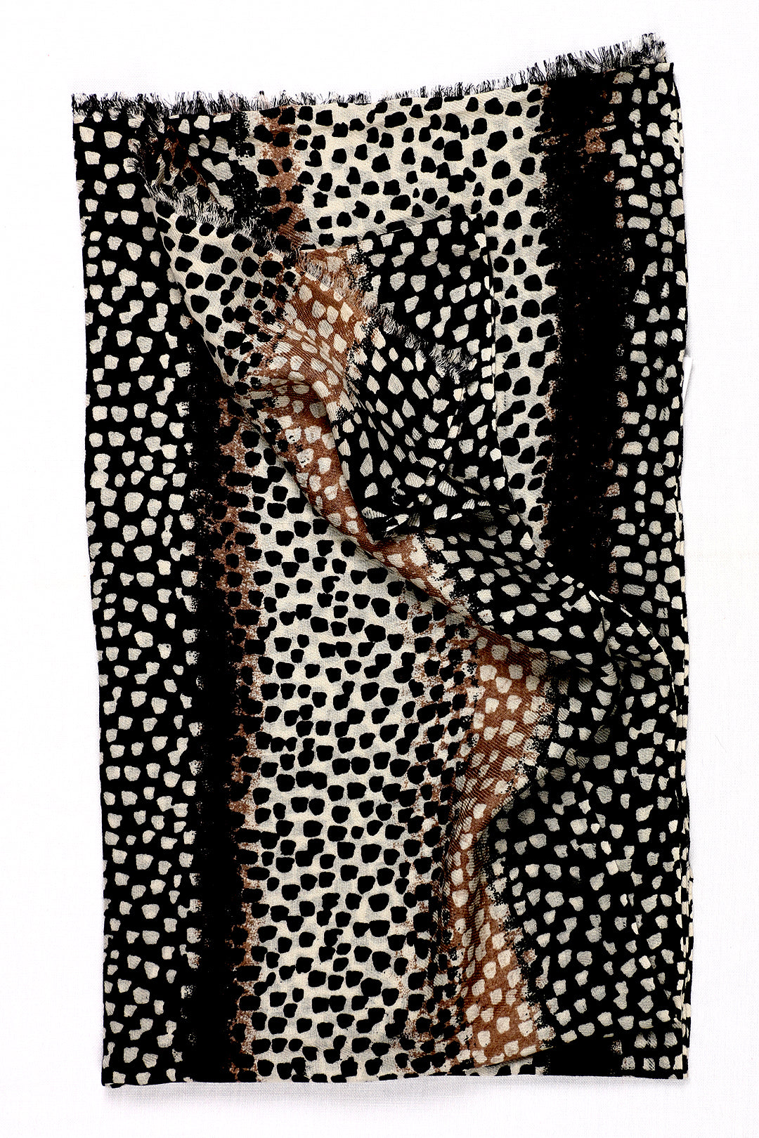 Printed Cashmere And Silk Abstract Dot Scarf