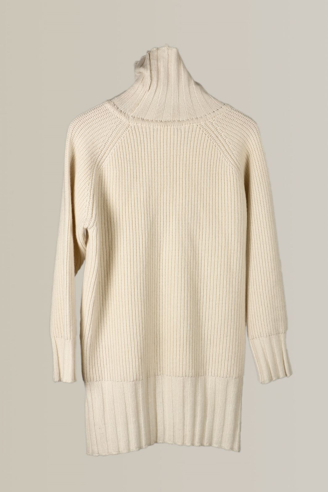 Chunky Cream Cashmere Rollneck