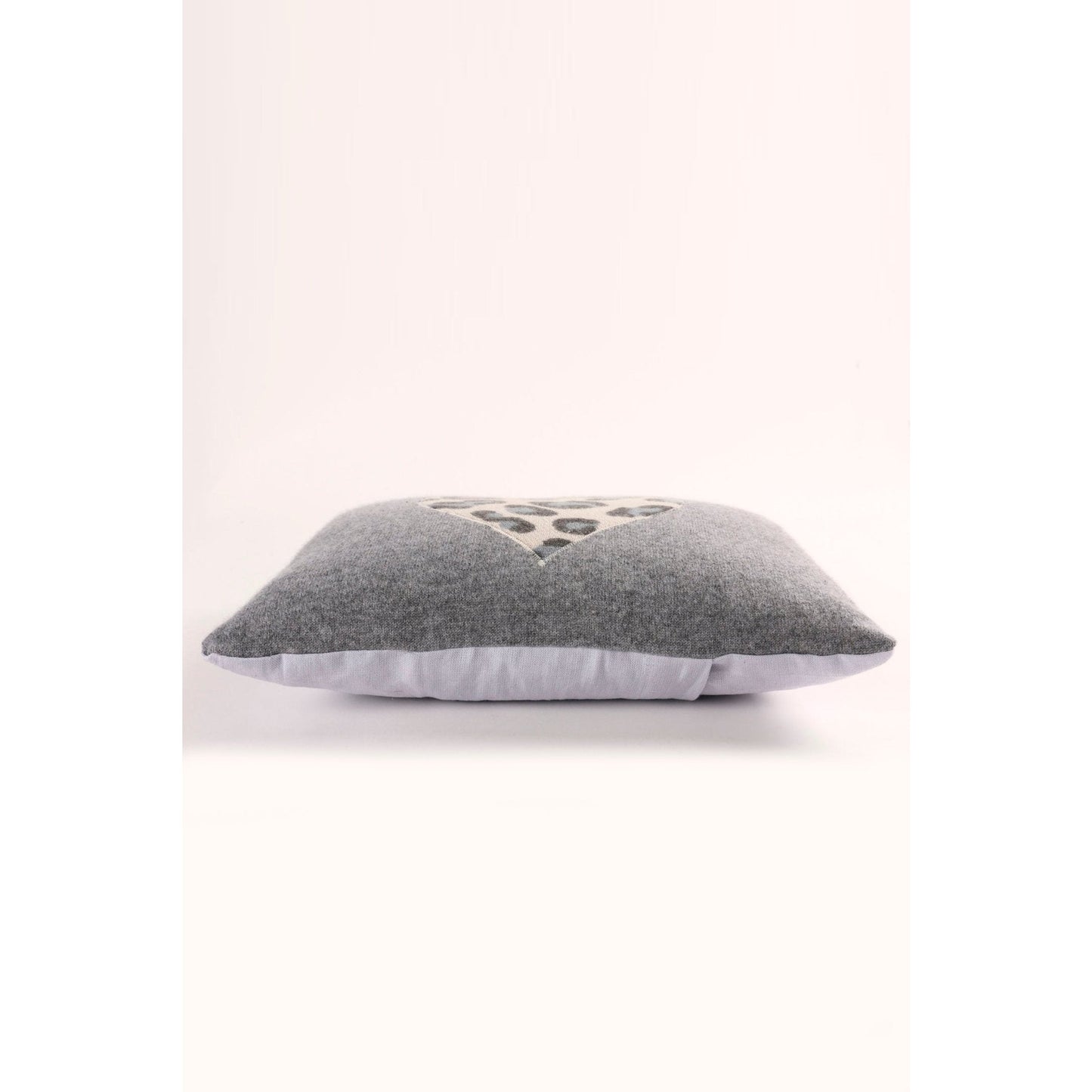 Grey Marl Leopard Heart Cushion - Crumpet Chowk