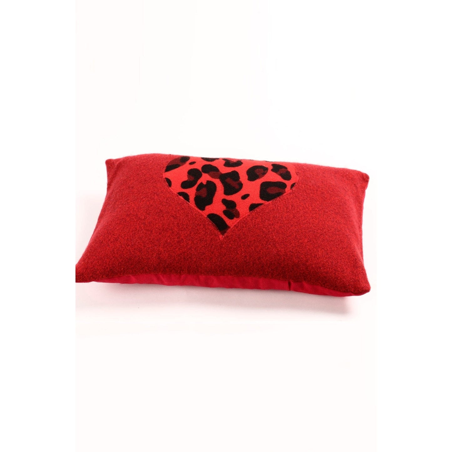 Red Leopard Heart Cushion - Crumpet Chowk