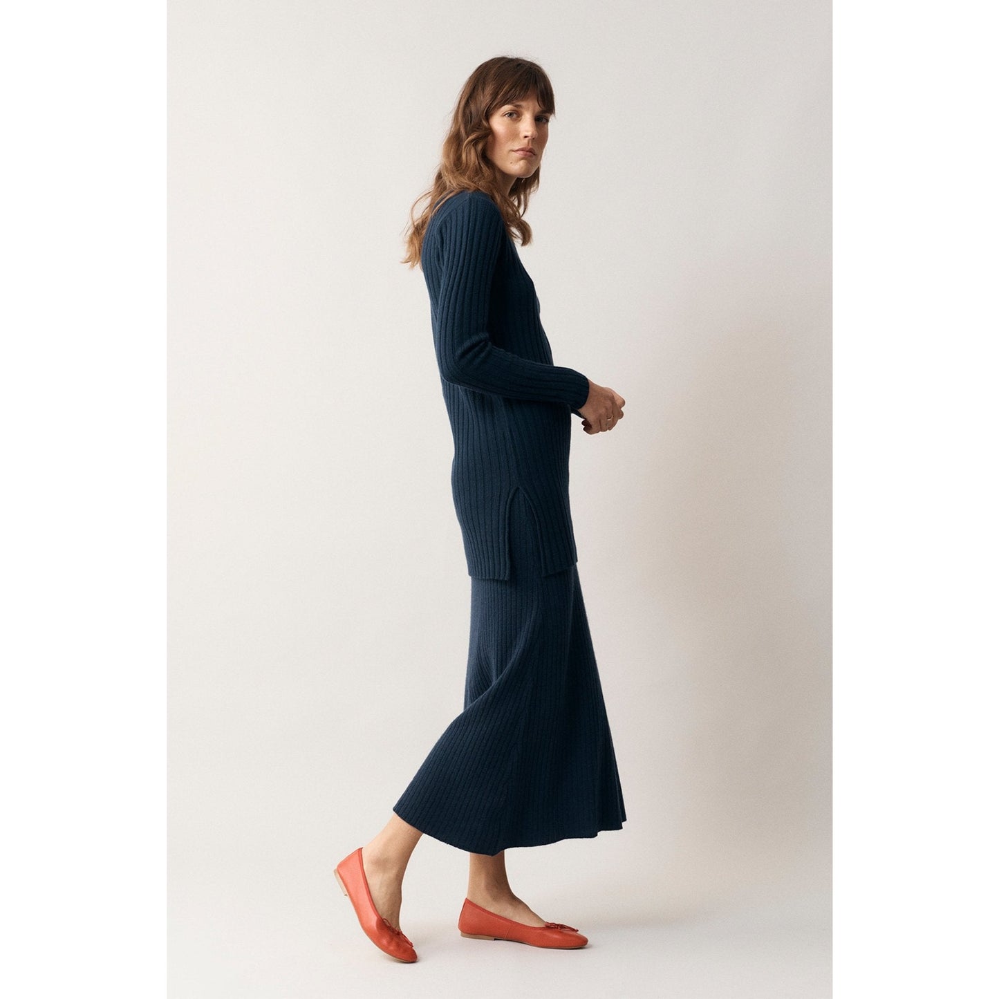 Ribbed Skirt Navy - Crumpet Chowk