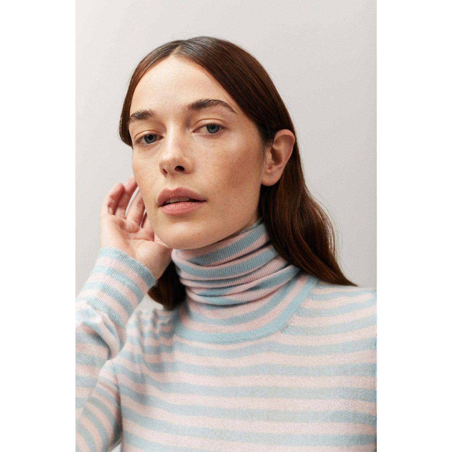 Stripe Rocky Roll Neck Rosebud - Crumpet Chowk