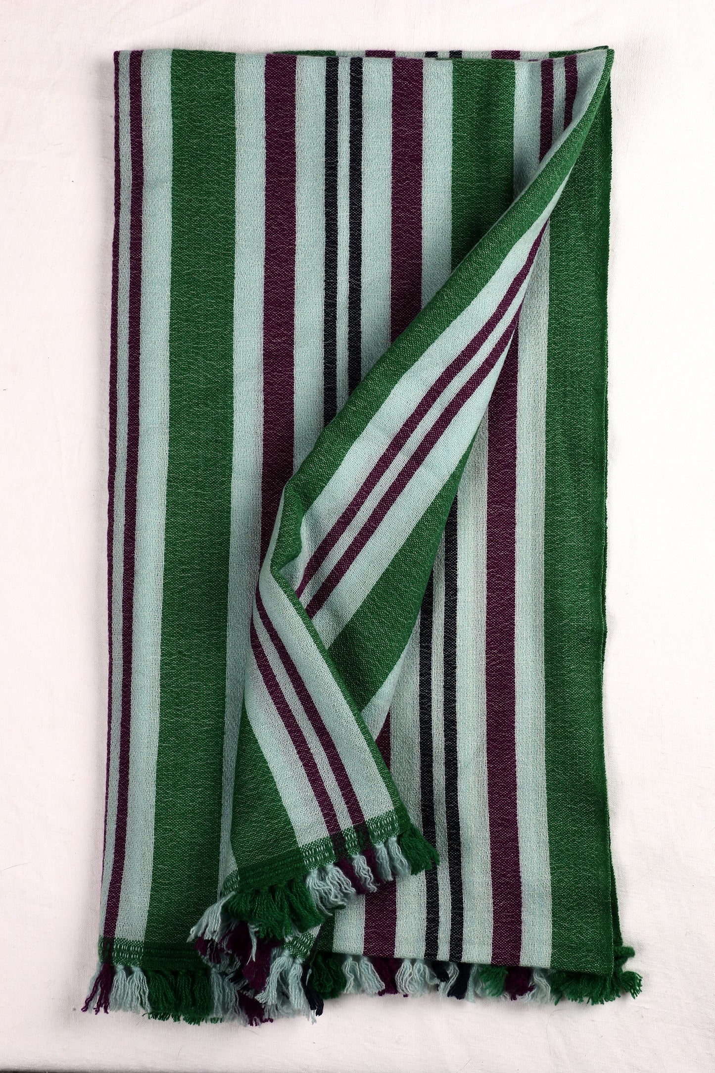Green And Purple Stripe Shawl