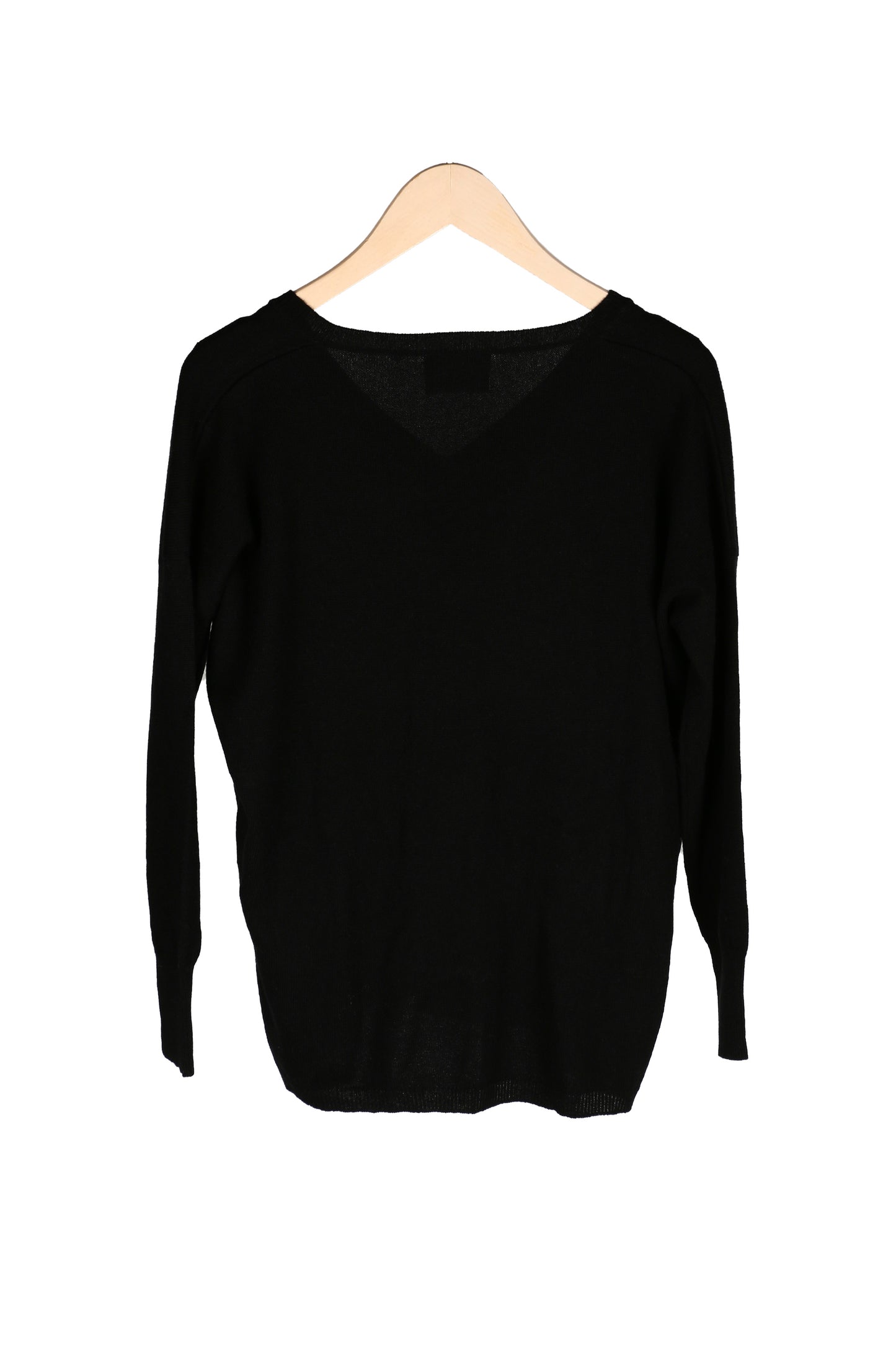 Black Cashmere V Neck Sweater