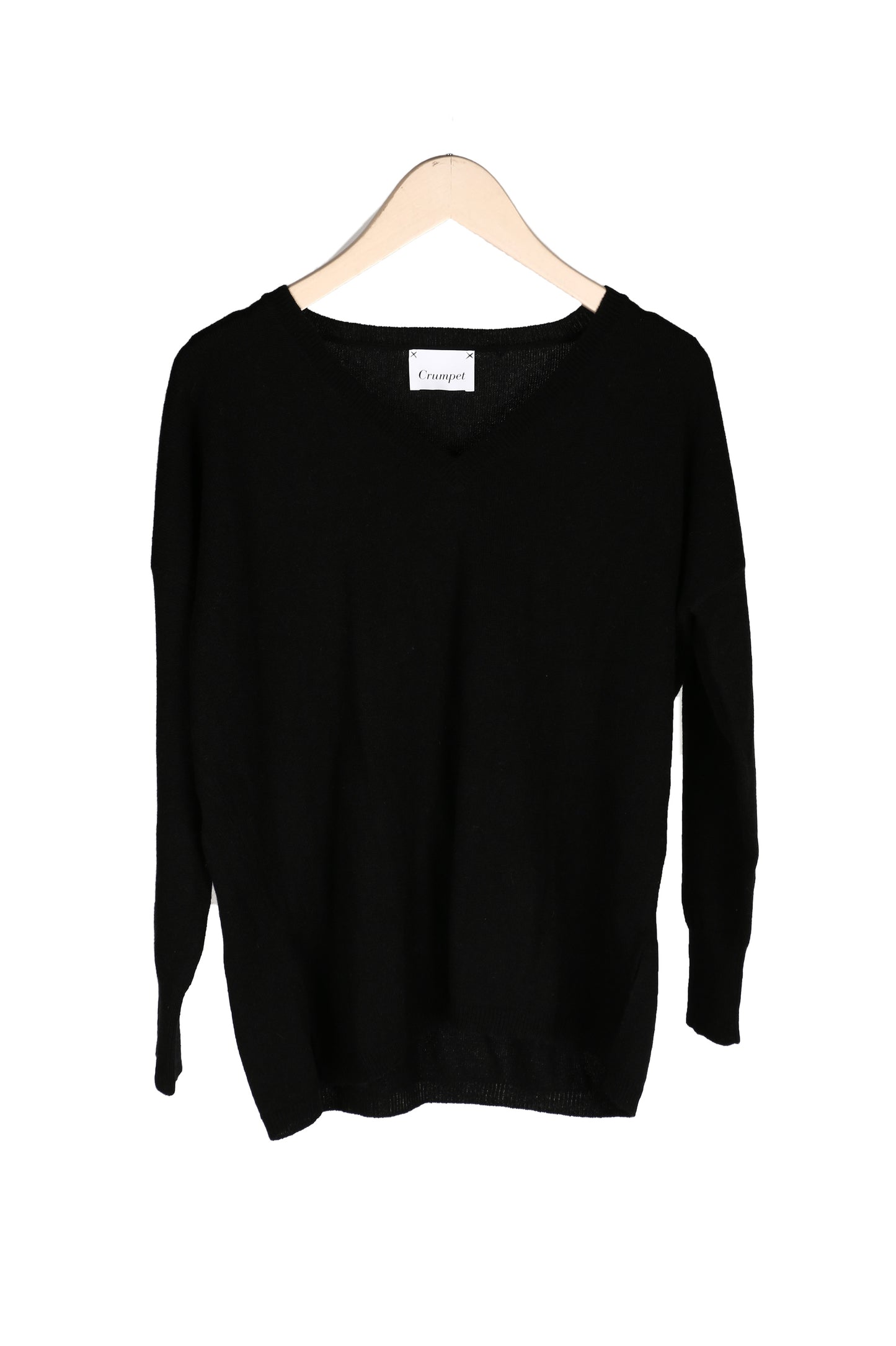Black Cashmere V Neck Sweater