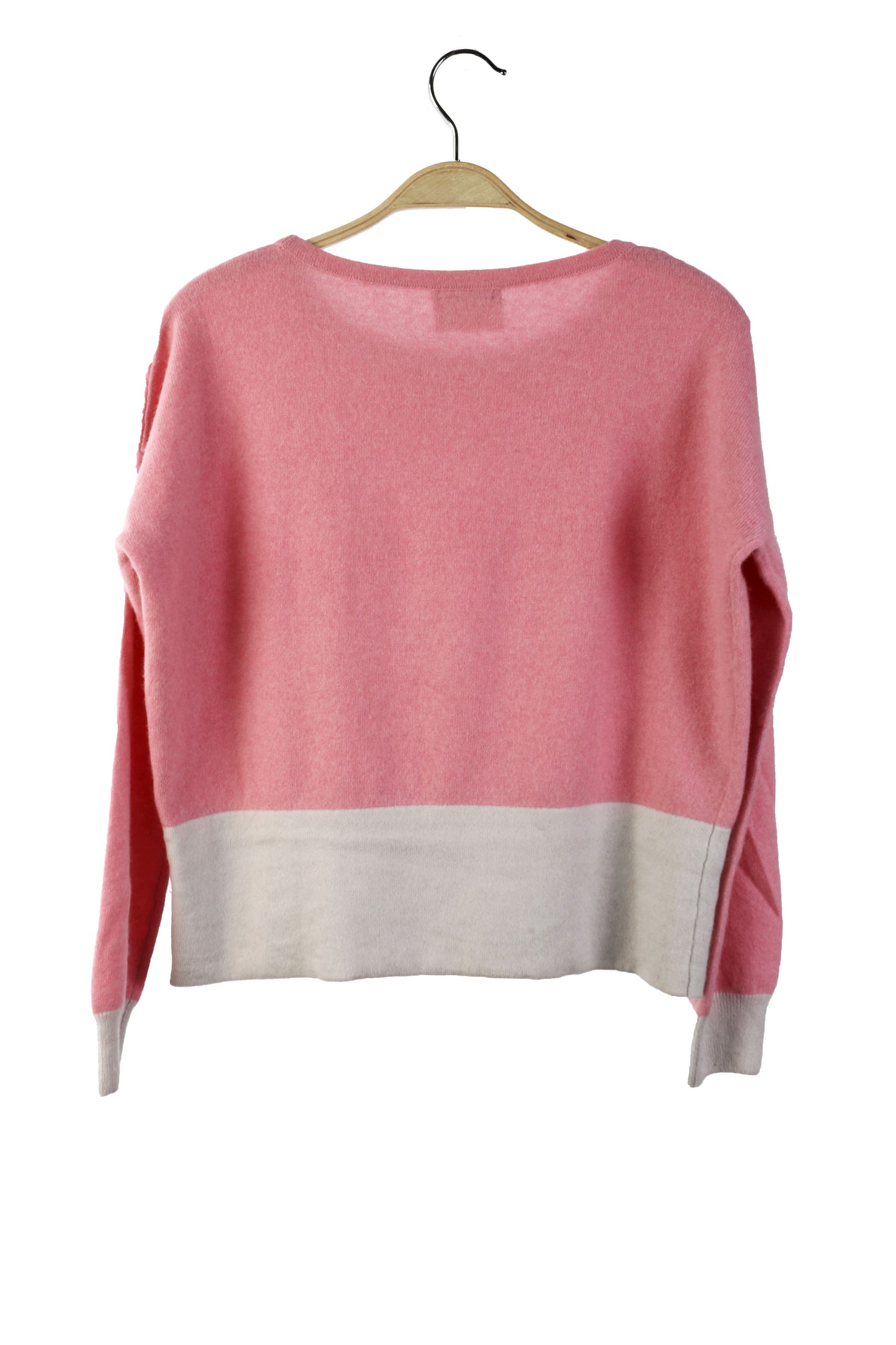 100% Cashmere Pink Boat Neck Sweater Small