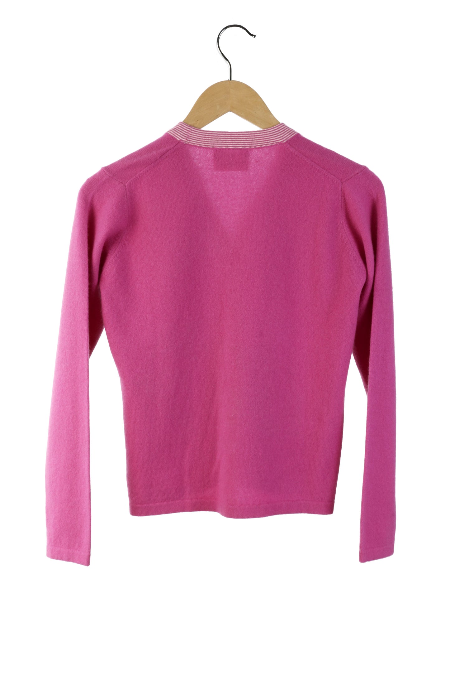 100% Cashmere Pink V Cardi Small