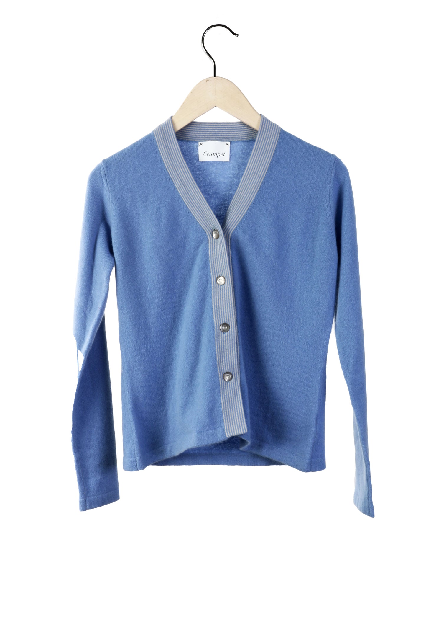 100% Cashmere Blue V Neck Cardi Small