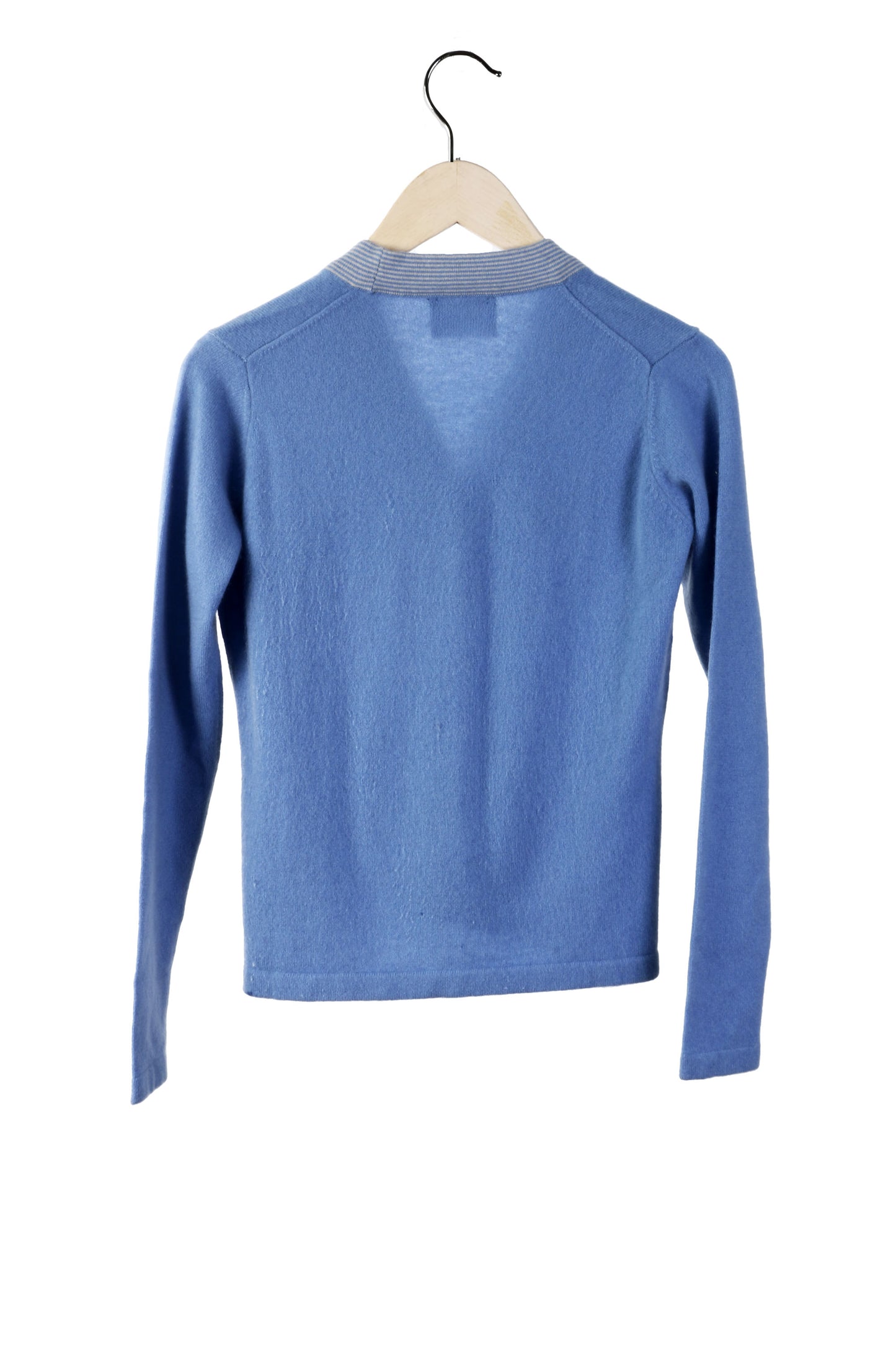 100% Cashmere Blue V Neck Cardi Small