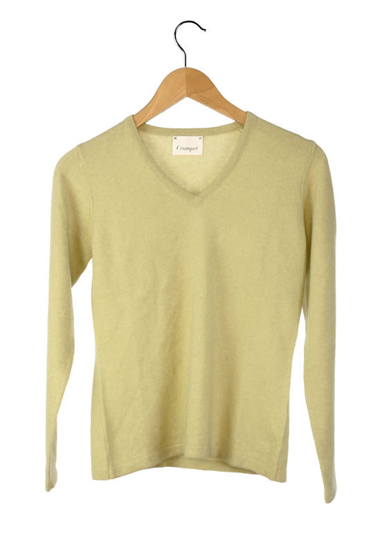 100% Cashmere Sage V Neck Sweater