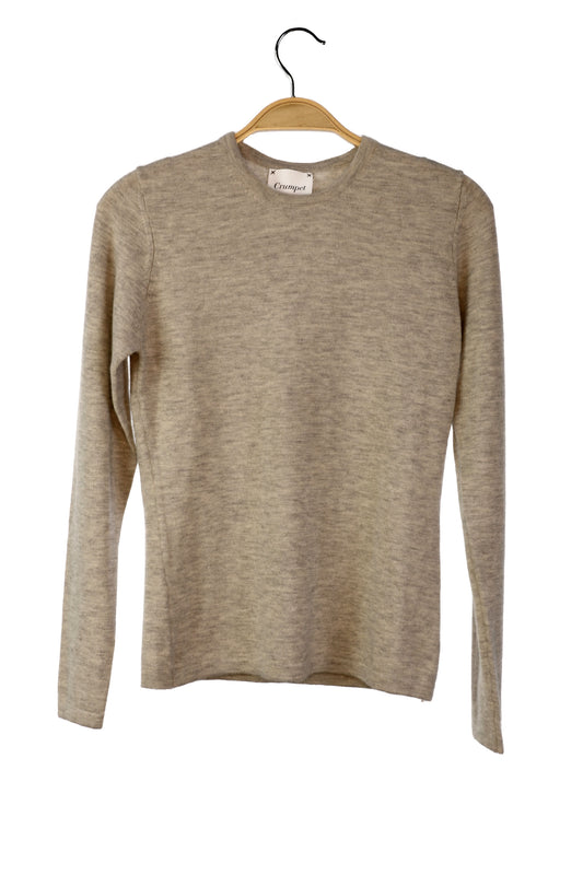 100% Grey Cashmere Round Neck Sweater Medium