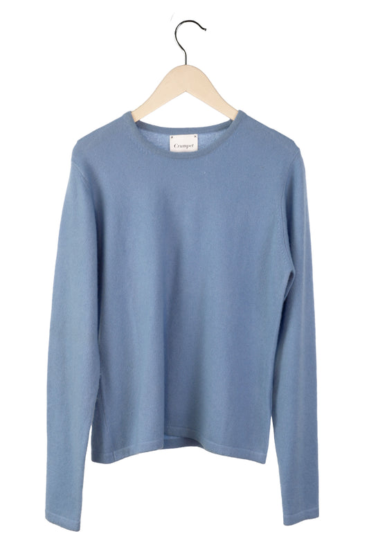 100% Cashmere Blue Round Neck Sweater Small