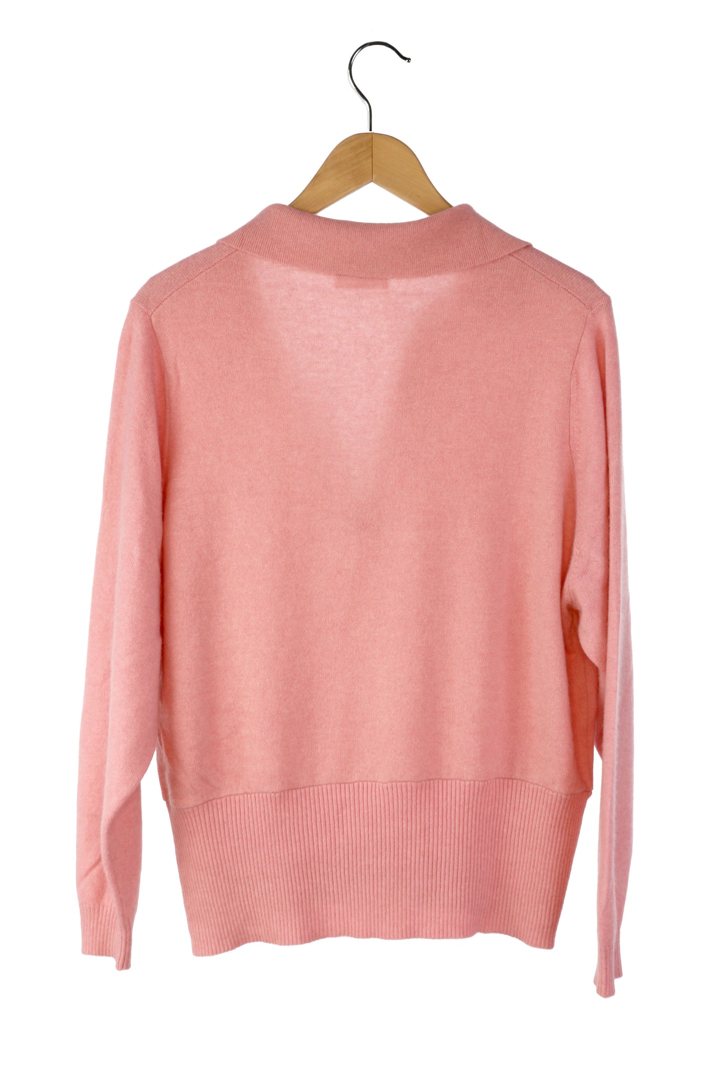 100% Cashmere Pink Half Zip Sweater Large