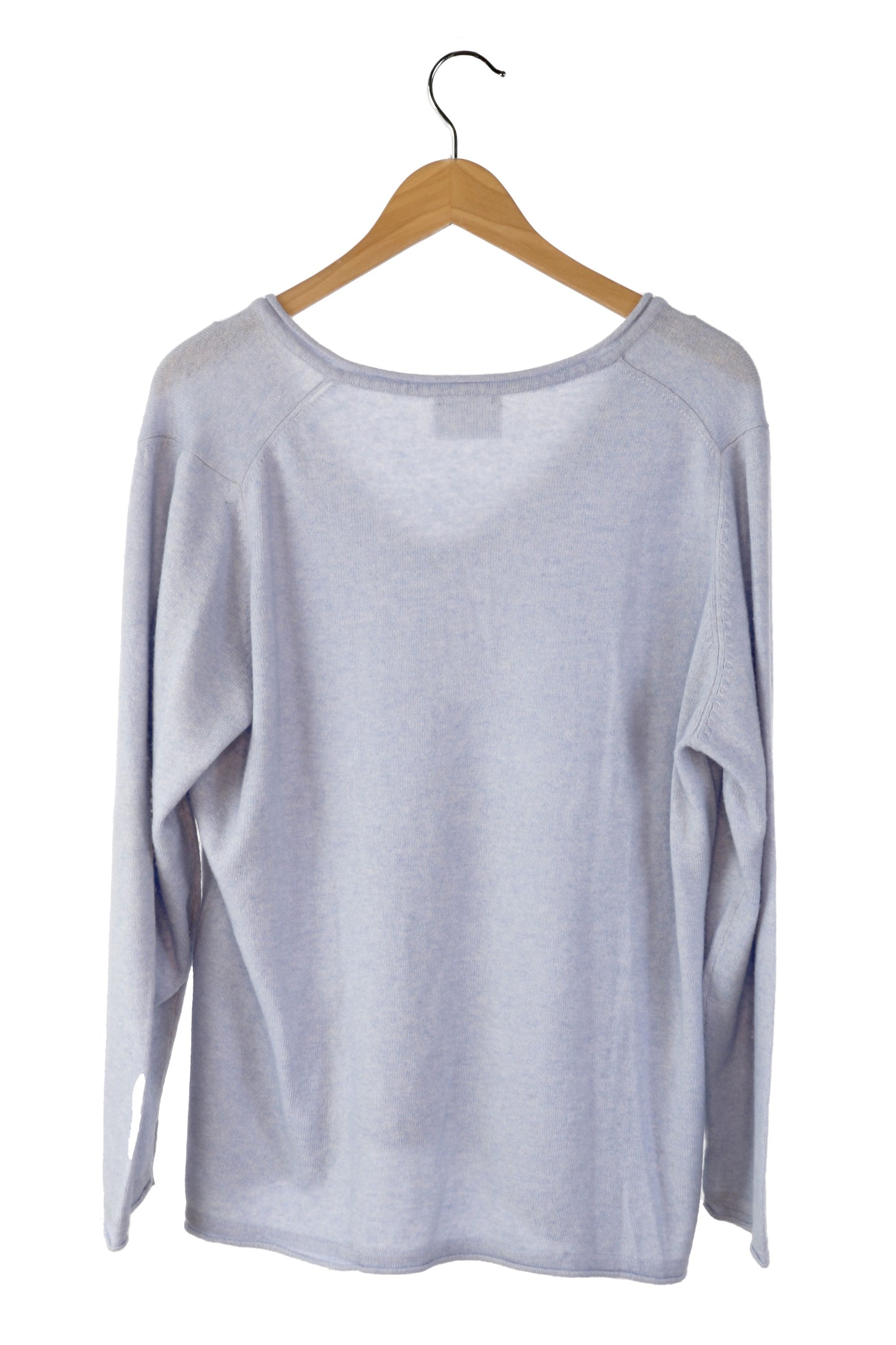 100% Cashmere Pale Blue V Neck Sweater Ex Large