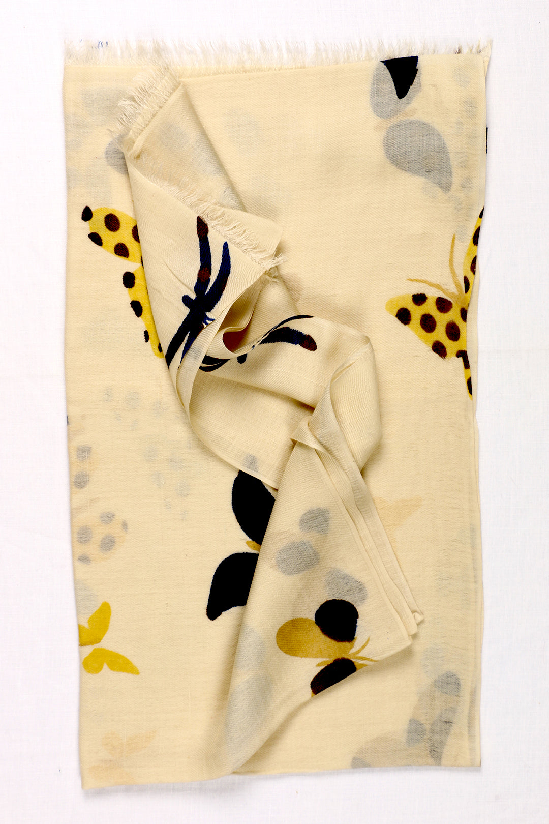 Printed Cashmere And Silk Butterfly Scarf