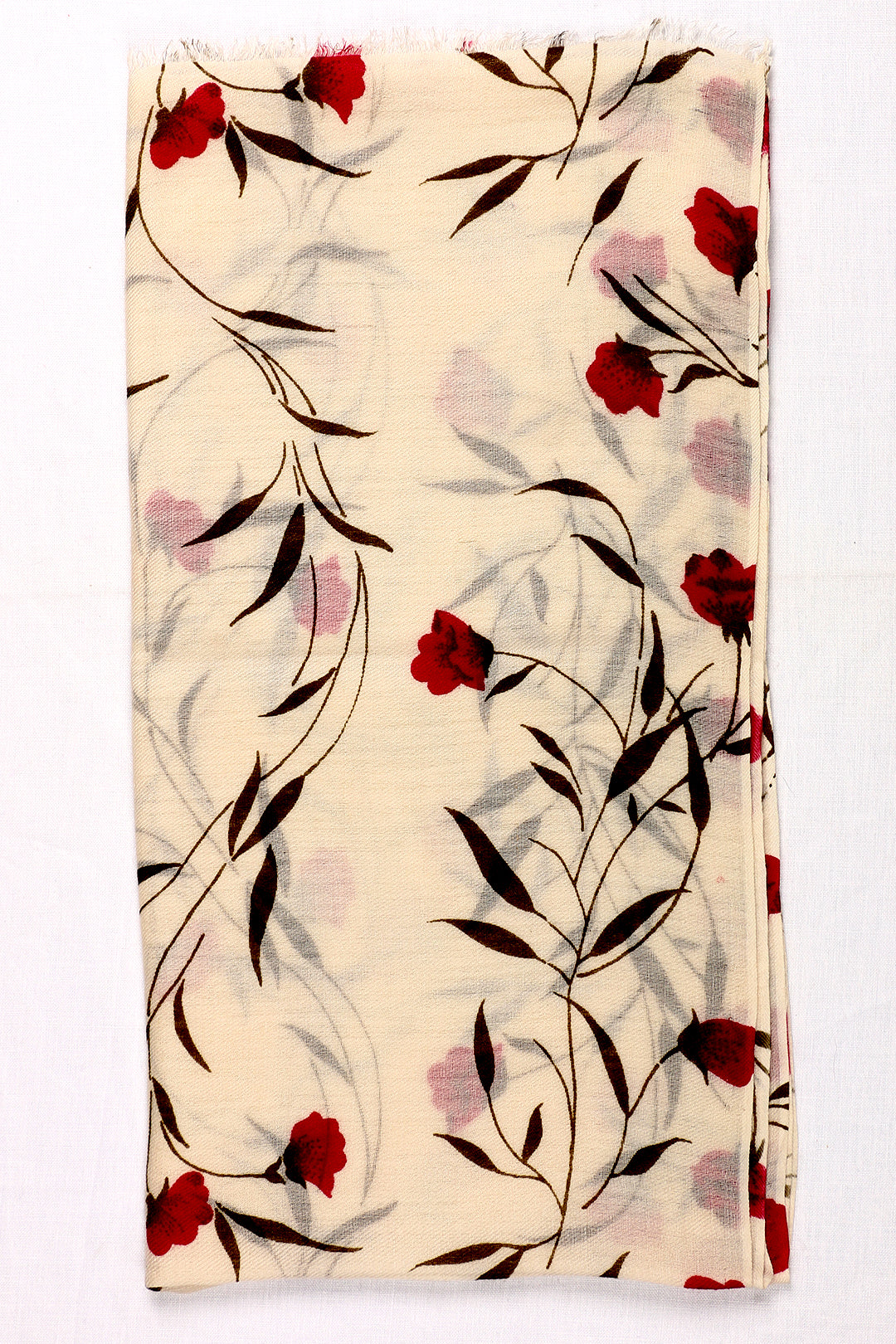 Printed Cashmere And Silk Floral Scarf