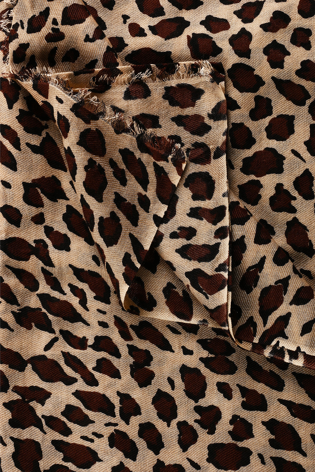 Printed Cashmere And Silk Baby Leopard Scarf