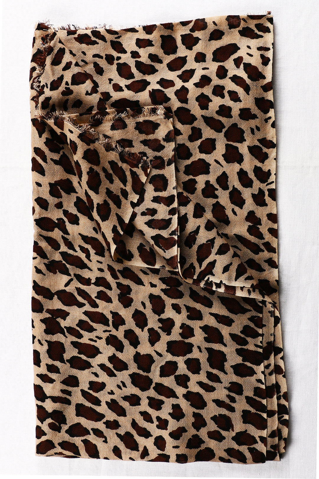 Printed Cashmere And Silk Baby Leopard Scarf
