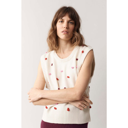Bobble Quinn Knitted Sweater Vest - Crumpet Chowk