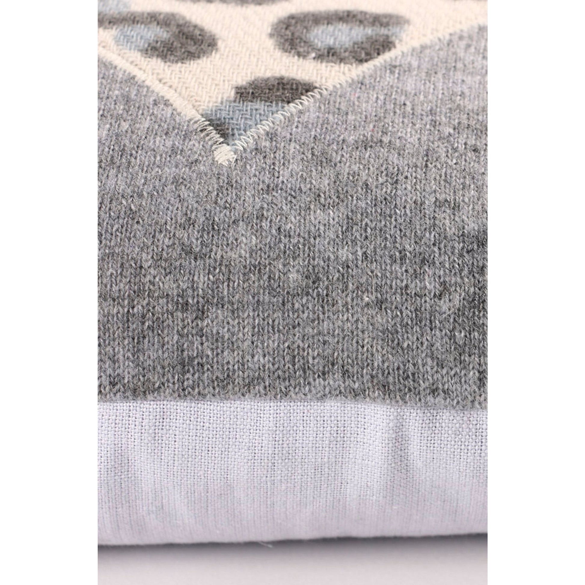 Grey Marl Leopard Heart Cushion - Crumpet Chowk