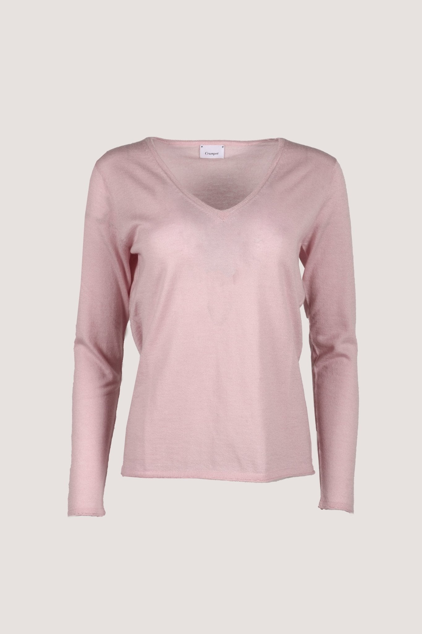 V Neck Sweater Light Pink - Crumpet Chowk